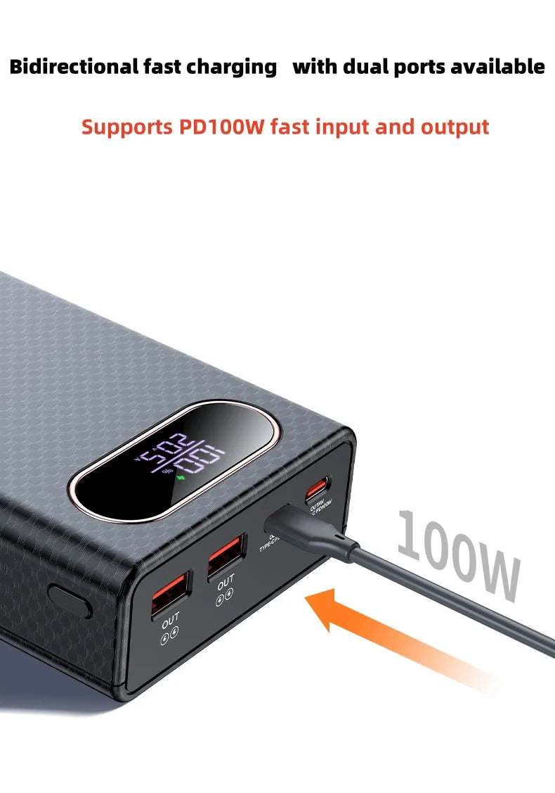 PD100W Fast Charging Power Bank DIY Kit 20V 5A 6x 21700 Battery Pack Portable Customizable No Soldering Easy Assemble