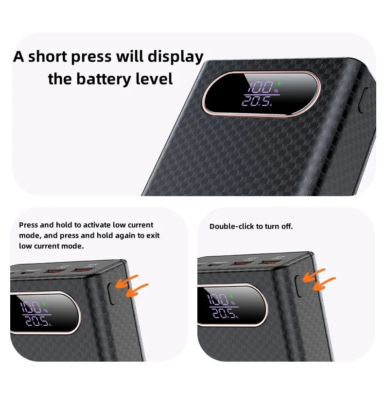 PD100W Fast Charging Power Bank DIY Kit 20V 5A 6x 21700 Battery Pack Portable Customizable No Soldering Easy Assemble