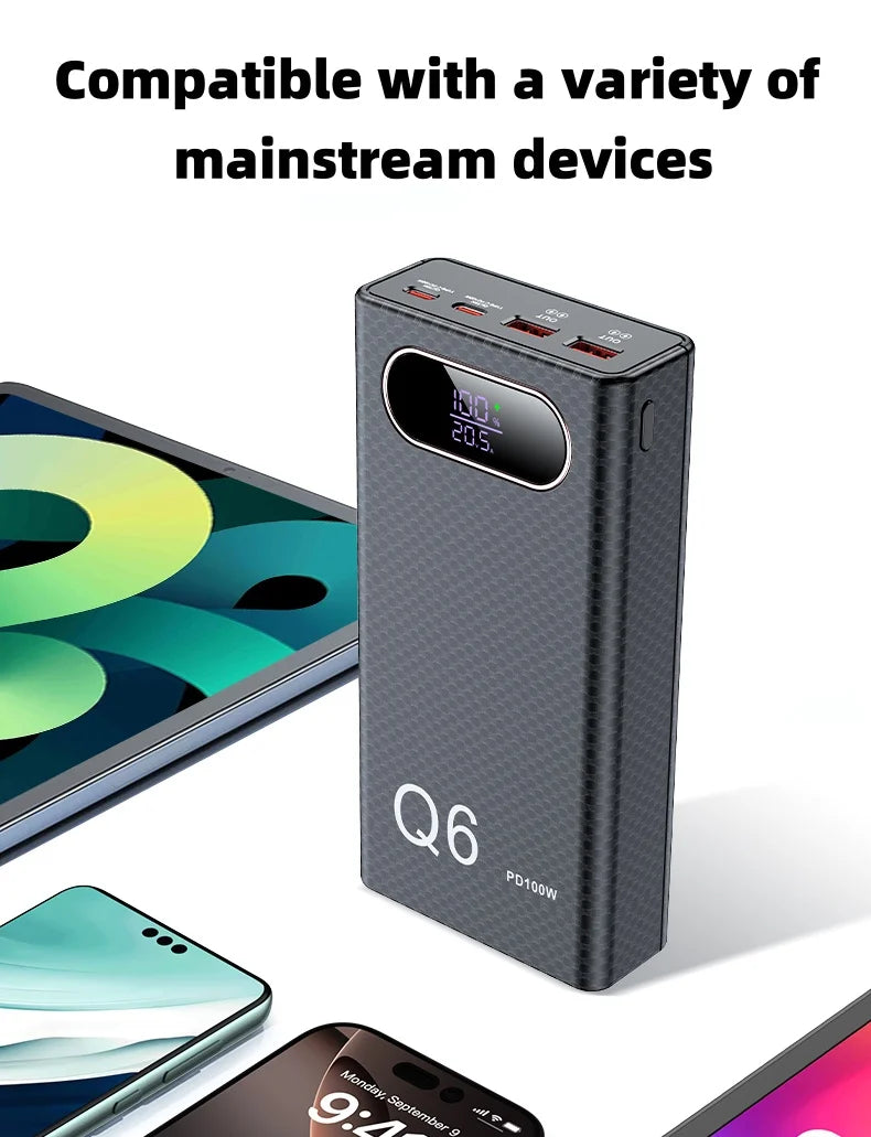PD100W Fast Charging Power Bank DIY Kit 20V 5A 6x 21700 Battery Pack Portable Customizable No Soldering Easy Assemble