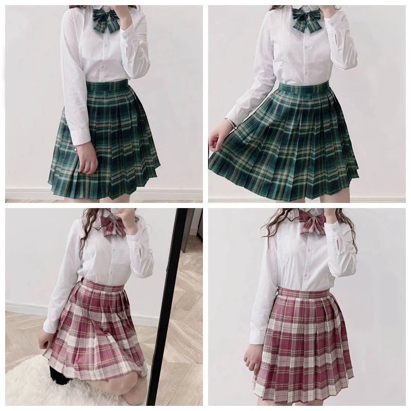 ZOKI Plaid Women Pleated Skirt Bow Knot Summer High Waist Preppy Girls Dance Mini Skirt Cute A Line Harajuku Sexy Japan Faldas