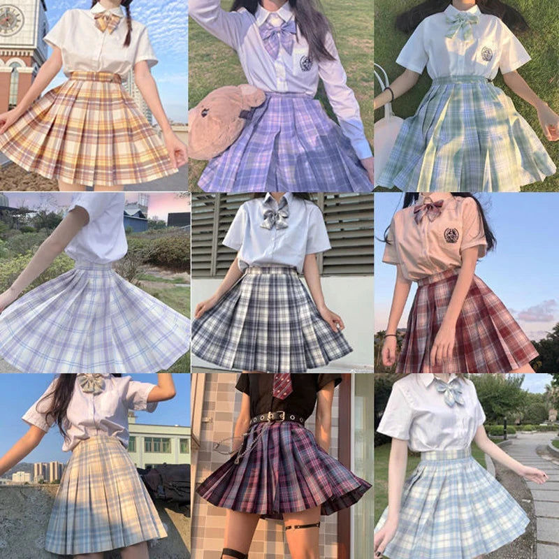 ZOKI Plaid Women Pleated Skirt Bow Knot Summer High Waist Preppy Girls Dance Mini Skirt Cute A Line Harajuku Sexy Japan Faldas