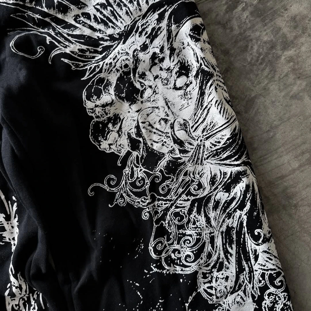 Y2K Retro Casual Pants Gothic Skull Direct Spray Printing Floor Pants Oversized Unisex Streetwear Fashion Men's Clothing Joggers
