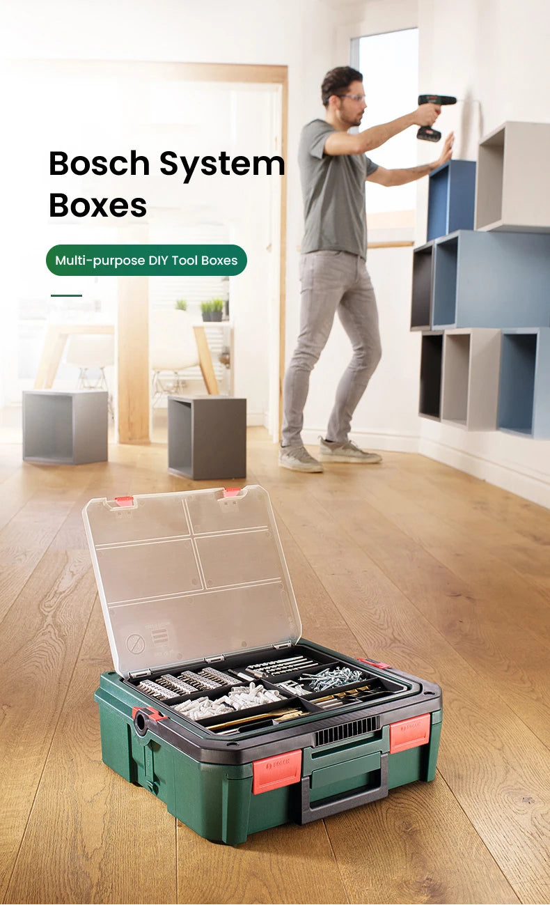 Bosch System Box Stackable Toolbox Multifunctional Stackable Tool Case Set S and M Carrying Case System Storage Box