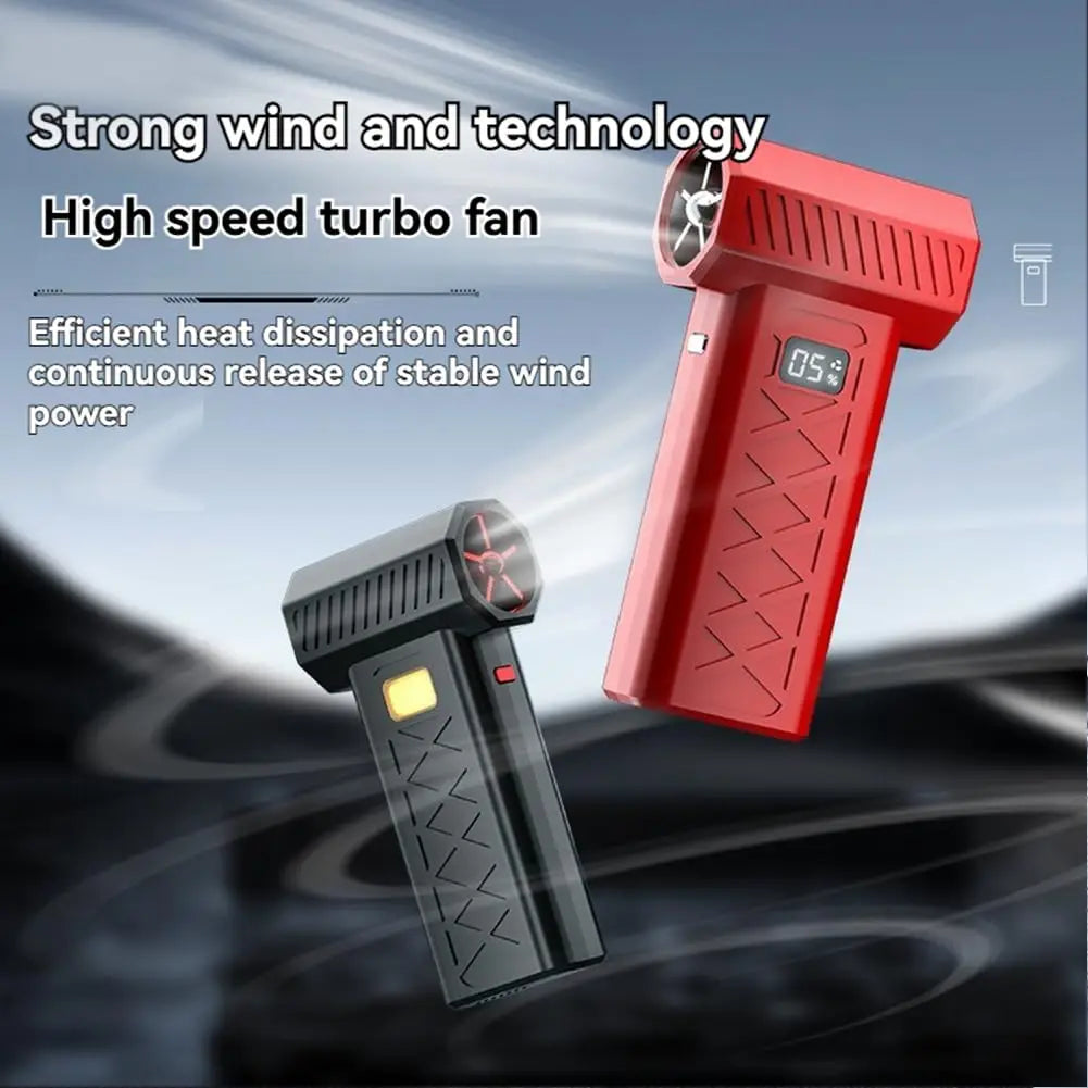 Air Blower Electric Turbo Violent Fan Brushless Motor High-Speed Turbo Fan USB Rechargeable Powerful Air Dust Blower 6 Gear