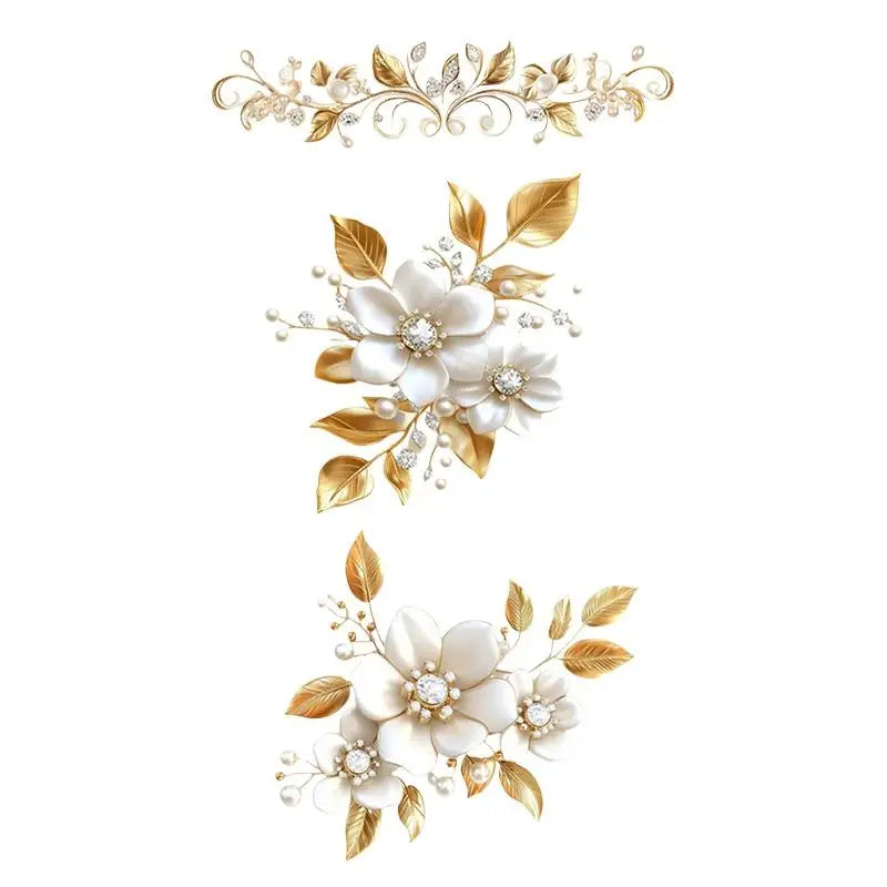 Creative Golden Floral Aesthetic Home Decoration Wallpaper Living Room Modern Art Mural Bedroom Toilet Decal Bathroom Wall Decor