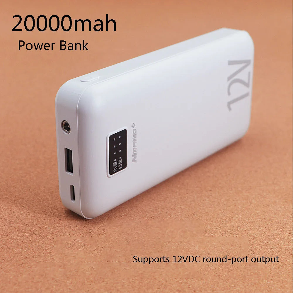 Power Bank 20000mah 12V DC Output Portable Battery External Charging Variable Speed Charger For iPhone Air Conditioned Clothing