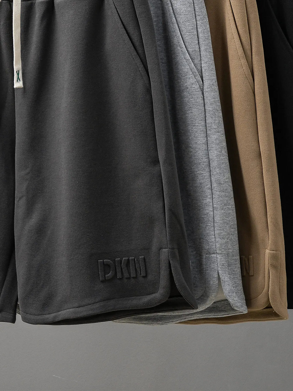 DUKEEN Heavyweight Pique Fabric Shorts for Men 2024 Summer Casual Basketball Five-Point Pants Grey Sports Jorts Men's Clothing