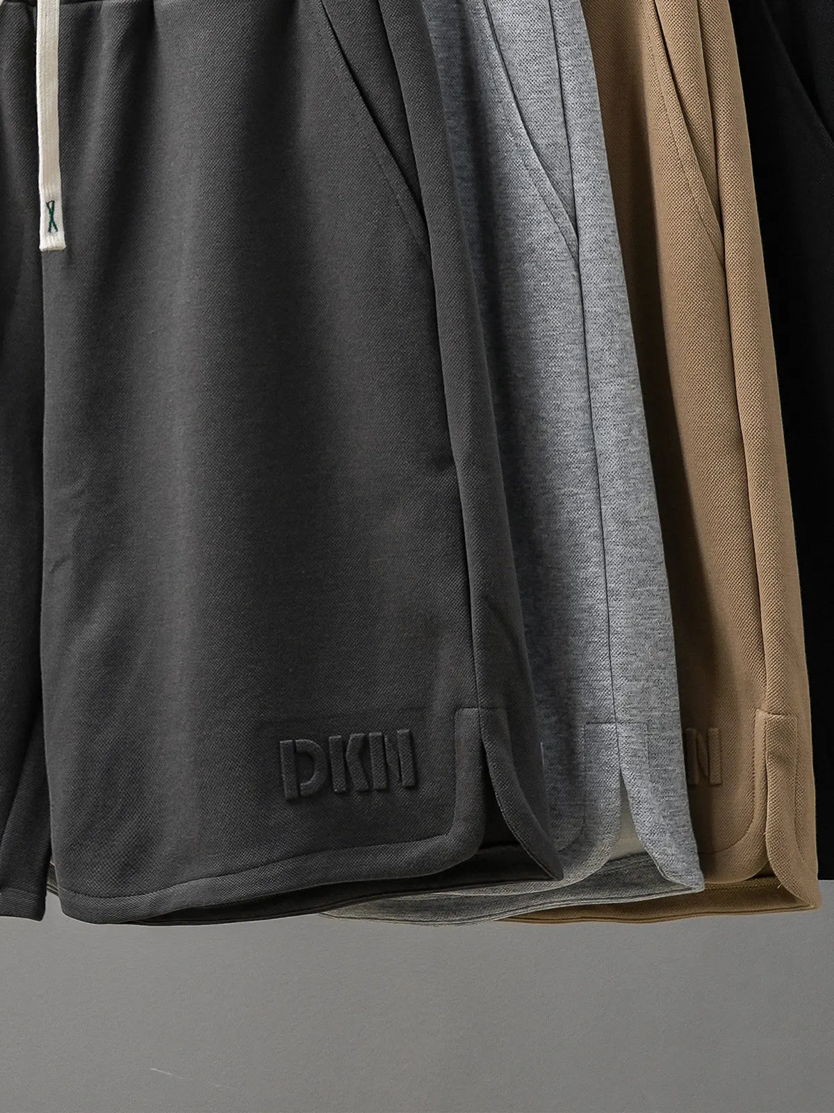 DUKEEN Heavyweight Pique Fabric Shorts for Men 2024 Summer Casual Basketball Five-Point Pants Grey Sports Jorts Men's Clothing