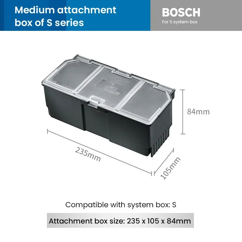 Bosch System Box Stackable Toolbox Multifunctional Stackable Tool Case Set S and M Carrying Case System Storage Box