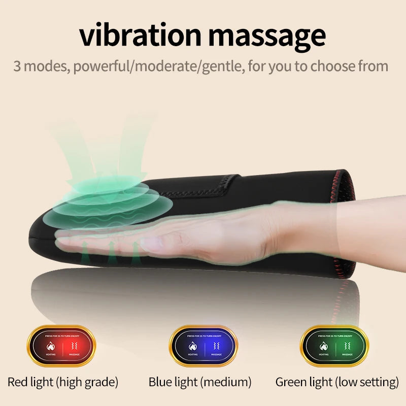 Electric Heating Hand Muff Vibration Massager Hot Compress Relieves Pain Discomfort Overuse Injury USB Port Family Use Hand Care