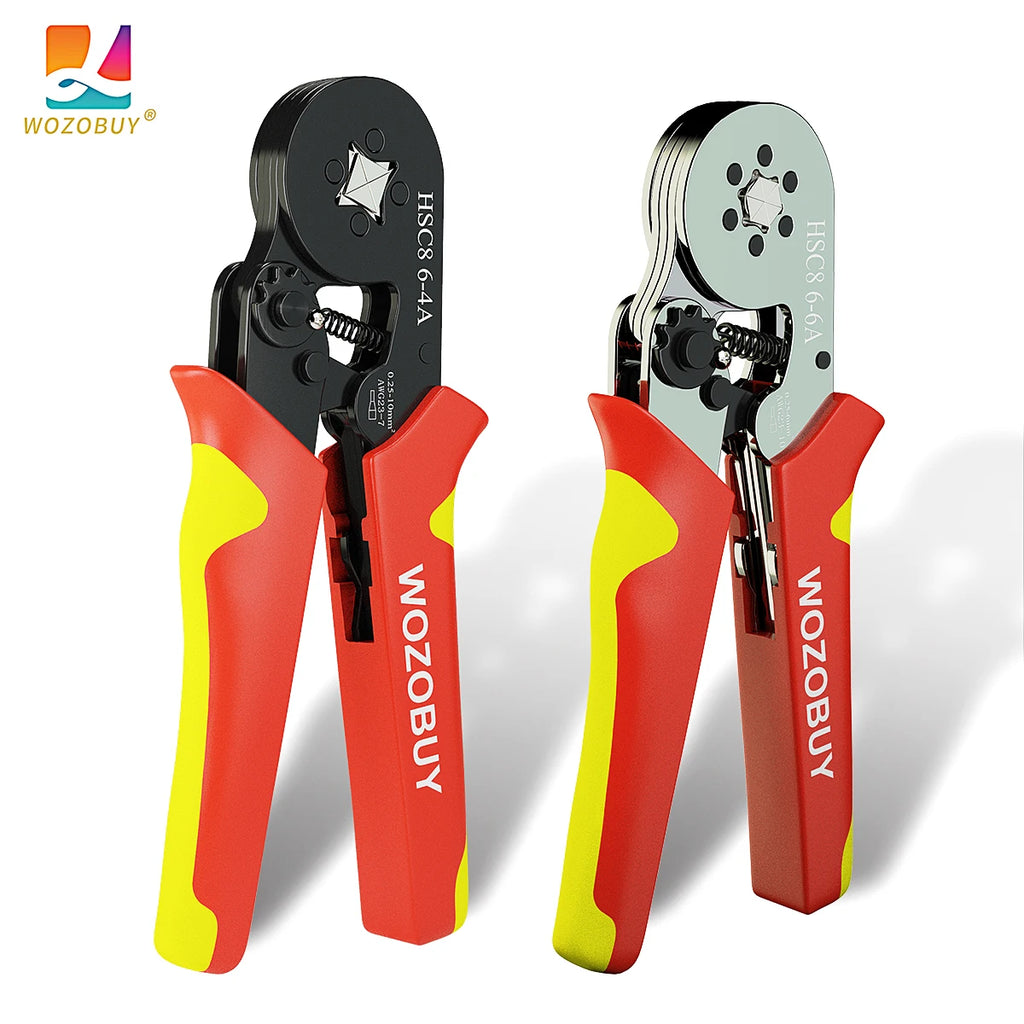 Tubular Terminal Crimper Kit 0.08-16mm² /0.25-10mm² HSC8 6-4/6-6/16-6 Electrical Crimping Pliers Clamp Sets Wire Tips Hand Tools