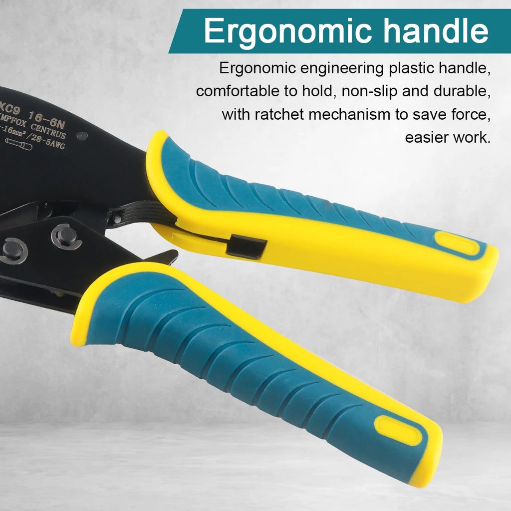 Tubular Terminal Crimper Kit 0.08-16mm² /0.25-10mm² HSC8 6-4/6-6/16-6 Electrical Crimping Pliers Clamp Sets Wire Tips Hand Tools
