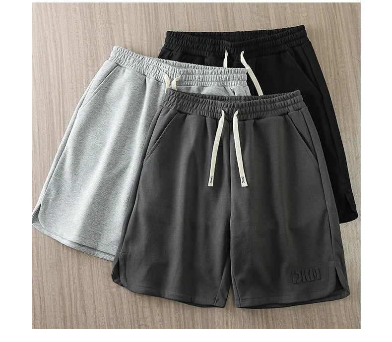 DUKEEN Heavyweight Pique Fabric Shorts for Men 2024 Summer Casual Basketball Five-Point Pants Grey Sports Jorts Men's Clothing
