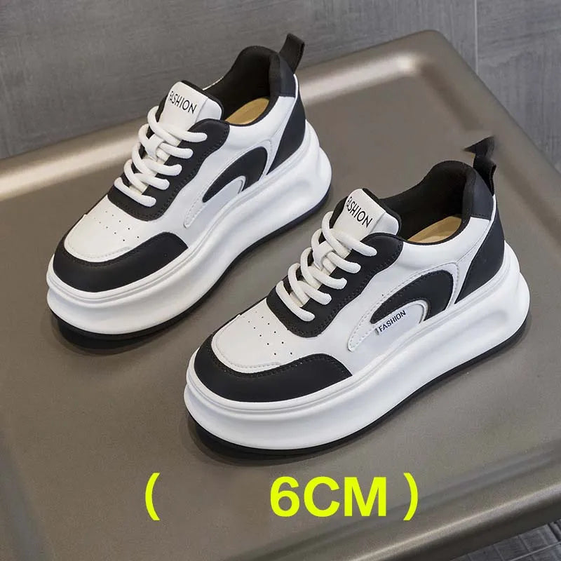 Fujin 8cm New Platform Wedge Sneakers Air Mesh Summer Sandals Shoes Women Shoes Spring Autumn Genuine Leather Vulcanize Footwear