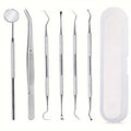 6-Piece Tooth Tools Set,Stainless Steel Oral Hygiene Kit With Mouth Mirror, Scaler&Pick Tools,Non-Slip Handle Teeth Cleaning Kit