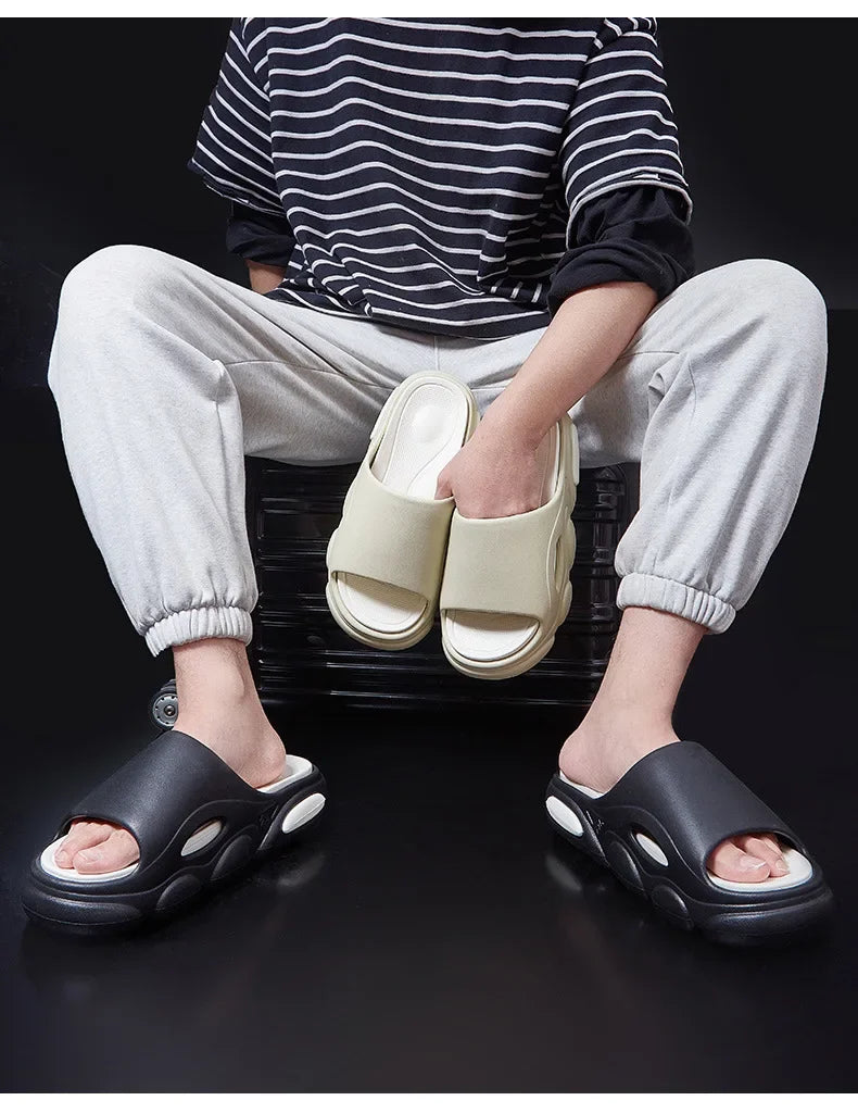 EVA Men's Summer Sandals Fashion Soft Cloud House Platform Slides Unisex Outdoor Non-slip Beach Shoes Men Bathroom Slippers