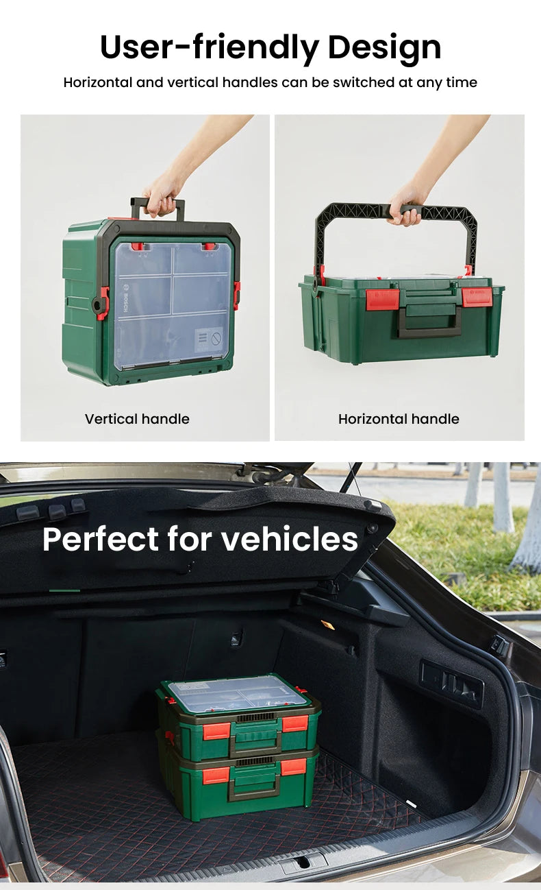 Bosch System Box Stackable Toolbox Multifunctional Stackable Tool Case Set S and M Carrying Case System Storage Box