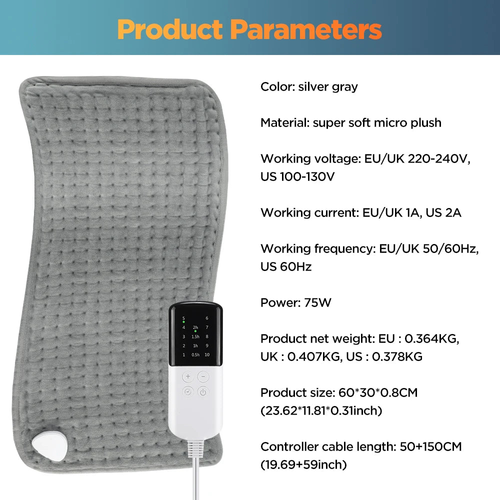 30x60cm Electric Heating Blanket Multifunctional Hot Compress Pad Winter Warm-up Mat USB Charging Thermal Blanket Home Use