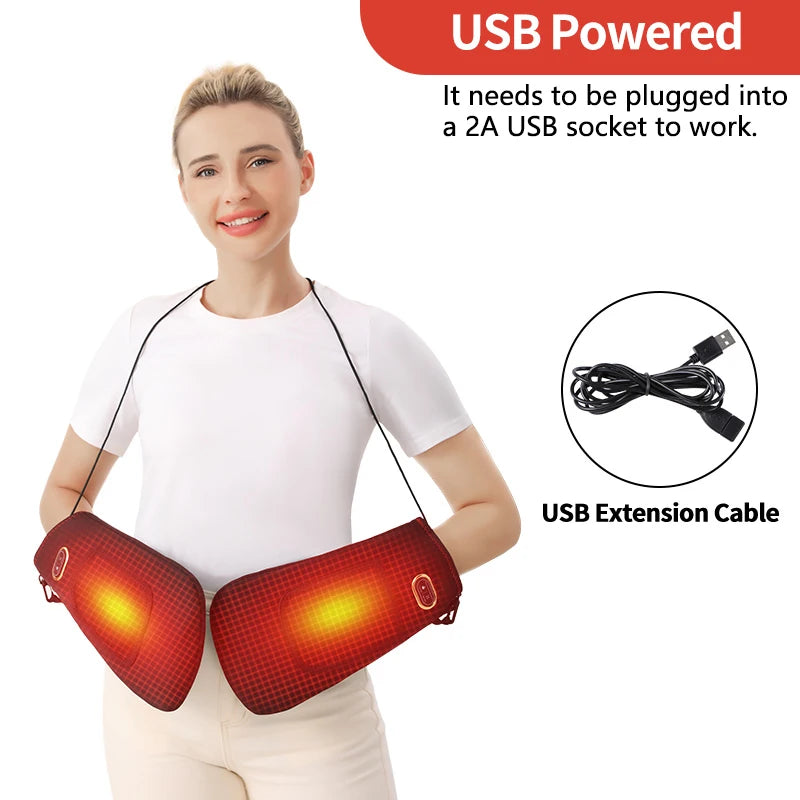 Electric Heating Hand Muff Vibration Massager Hot Compress Relieves Pain Discomfort Overuse Injury USB Port Family Use Hand Care