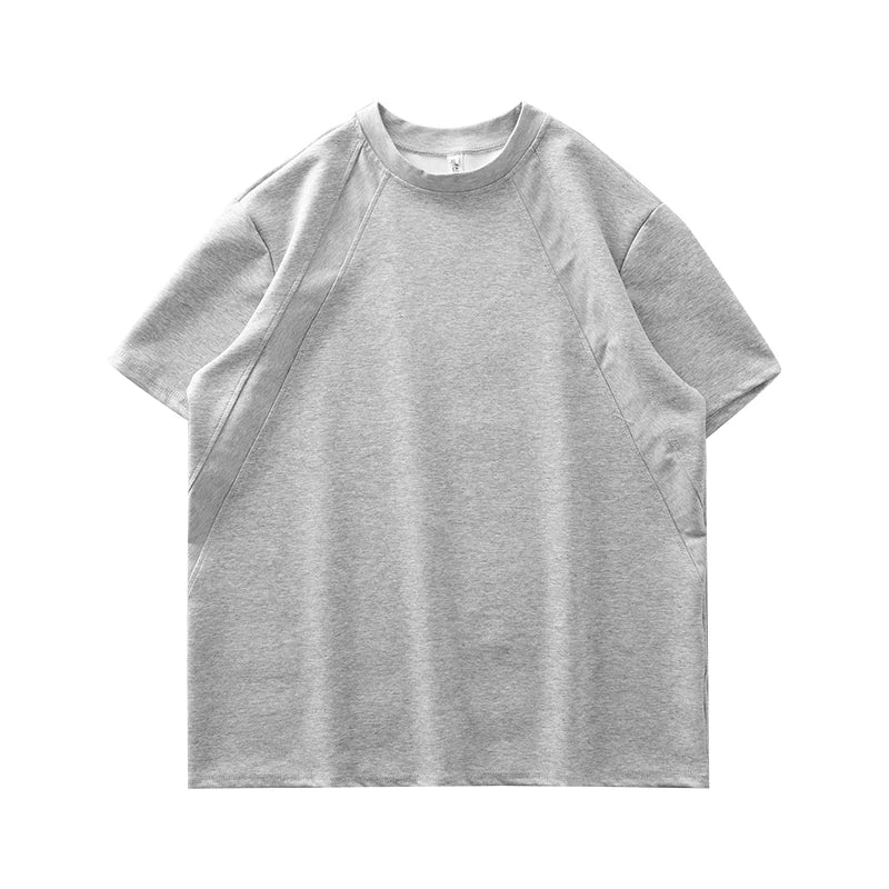 DUKEEN 280G Heavyweight Men's T Shirt Summer New Trendy Panelled Top Solid Color Short-Sleeves Tees Men's Clothing