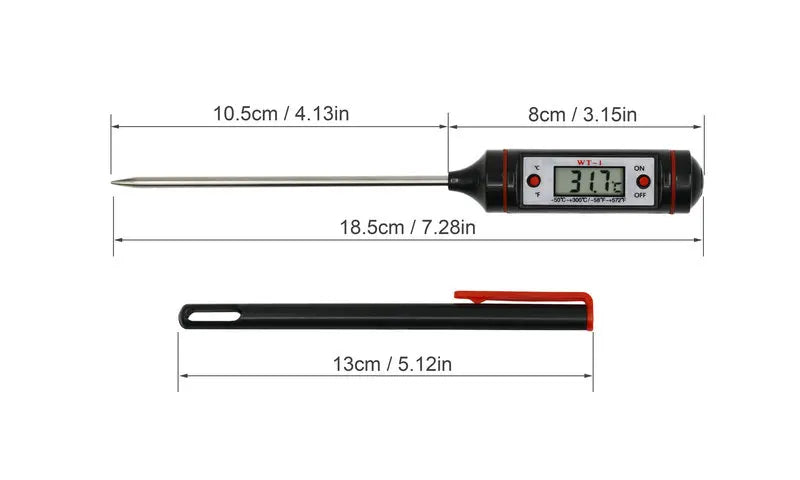 Portable Digital Kitchen Thermometer BBQ Meat Water Oil Cooking Electronic Probe Food Oven Thermometer WT-1 With Tube