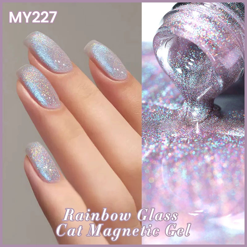 BORN PRETTY Pink Red Cat Magnetic Gel Nail Polish 10ml Jelly Amber Gorgeous Color Soak Off UV LED Semi Permanent Gel Nail Art