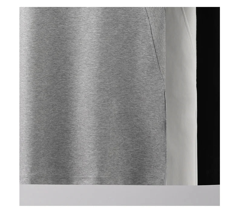 DUKEEN 280G Heavyweight Men's T Shirt Summer New Trendy Panelled Top Solid Color Short-Sleeves Tees Men's Clothing