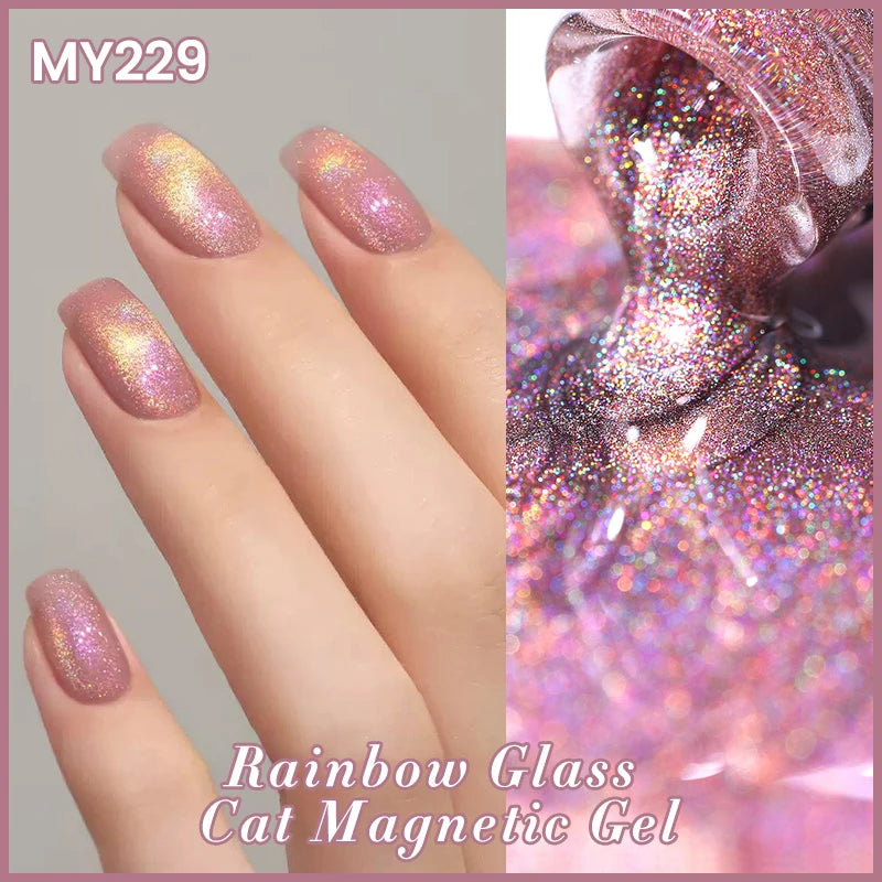 BORN PRETTY Pink Red Cat Magnetic Gel Nail Polish 10ml Jelly Amber Gorgeous Color Soak Off UV LED Semi Permanent Gel Nail Art