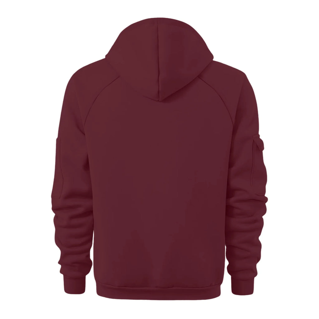 New Solid Color Casual Loose Large Size Men's Clothing Autumn and Winter Hooded Zipper Cardigan Sweater Cotton Blend