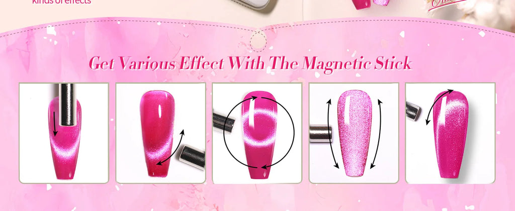 BORN PRETTY Pink Red Cat Magnetic Gel Nail Polish 10ml Jelly Amber Gorgeous Color Soak Off UV LED Semi Permanent Gel Nail Art