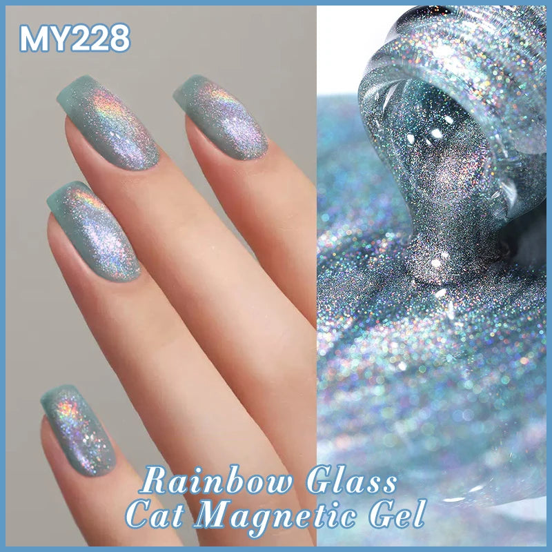 BORN PRETTY Pink Red Cat Magnetic Gel Nail Polish 10ml Jelly Amber Gorgeous Color Soak Off UV LED Semi Permanent Gel Nail Art