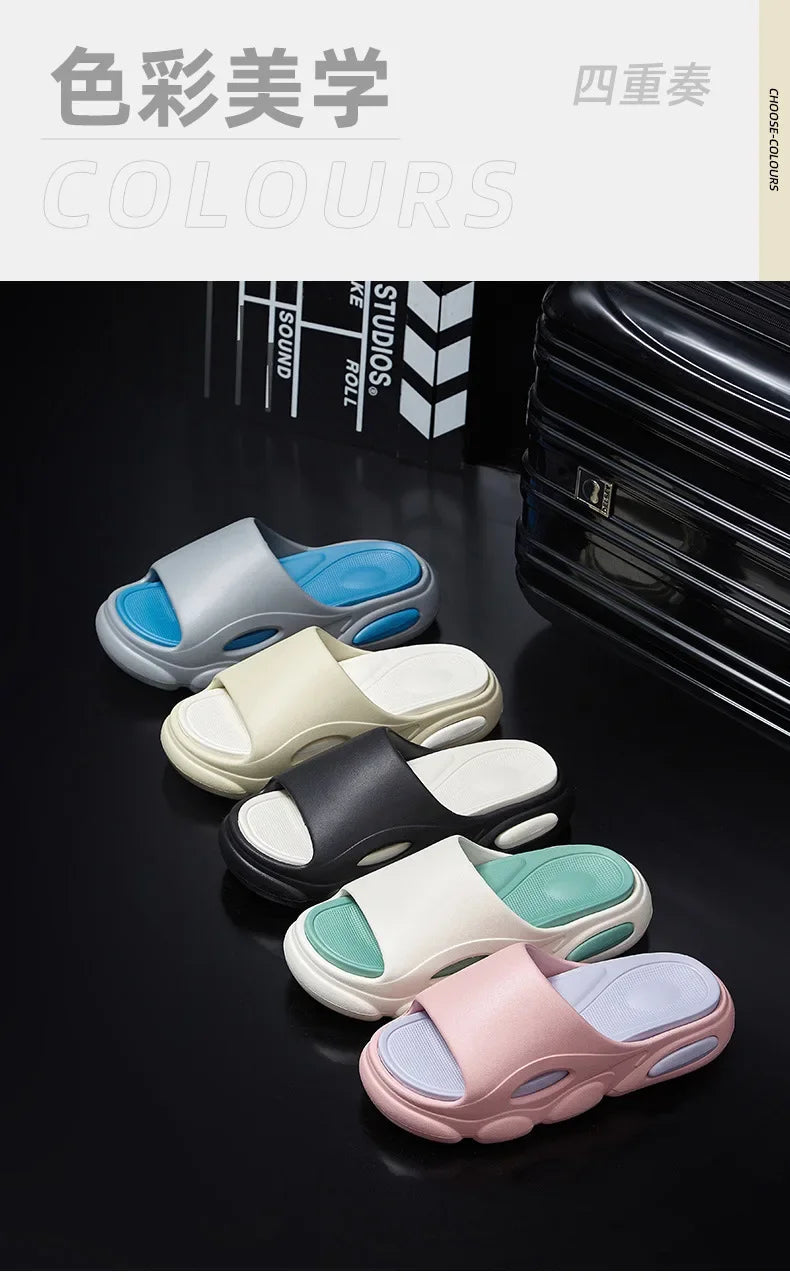 EVA Men's Summer Sandals Fashion Soft Cloud House Platform Slides Unisex Outdoor Non-slip Beach Shoes Men Bathroom Slippers