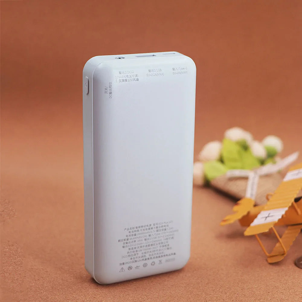 Power Bank 20000mah 12V DC Output Portable Battery External Charging Variable Speed Charger For iPhone Air Conditioned Clothing