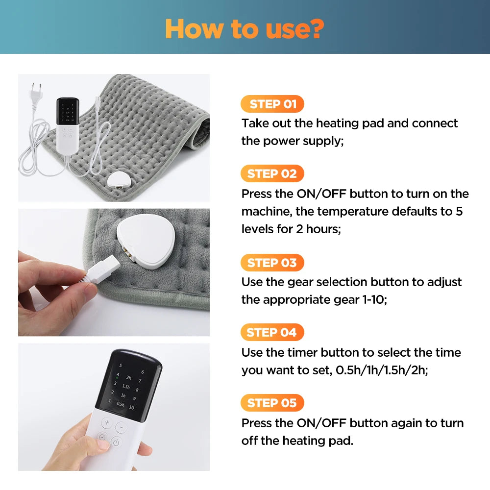 30x60cm Electric Heating Blanket Multifunctional Hot Compress Pad Winter Warm-up Mat USB Charging Thermal Blanket Home Use