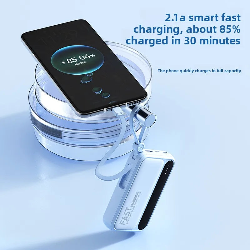 Power Bank 10000mAh 20000mah Large Capacity Built in Cables Intelligent Digital Display Light Portable Battery for Iphone Huawei