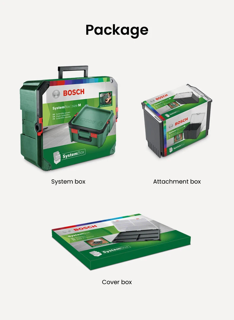 Bosch System Box Stackable Toolbox Multifunctional Stackable Tool Case Set S and M Carrying Case System Storage Box