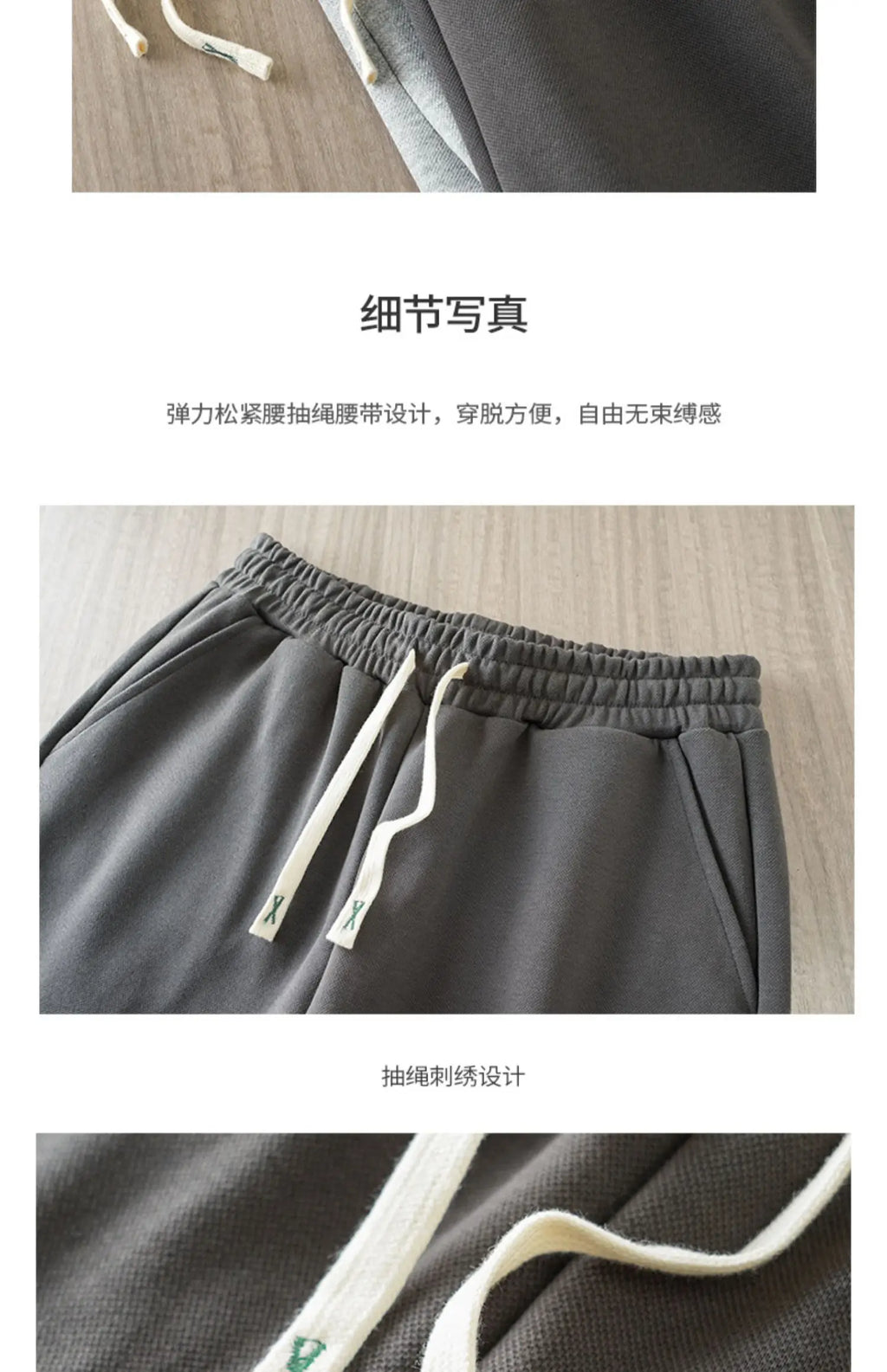 DUKEEN Heavyweight Pique Fabric Shorts for Men 2024 Summer Casual Basketball Five-Point Pants Grey Sports Jorts Men's Clothing