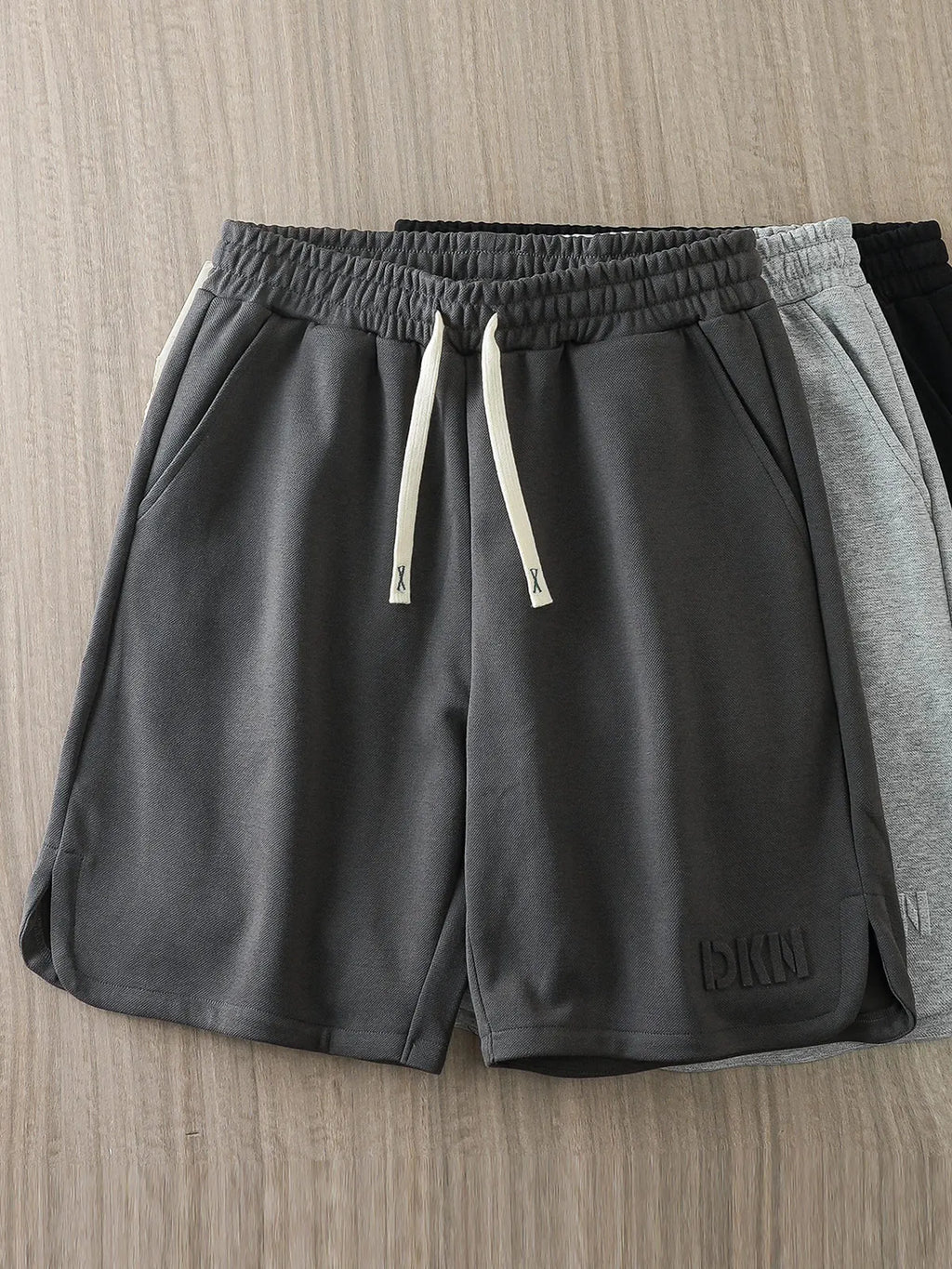 DUKEEN Heavyweight Pique Fabric Shorts for Men 2024 Summer Casual Basketball Five-Point Pants Grey Sports Jorts Men's Clothing