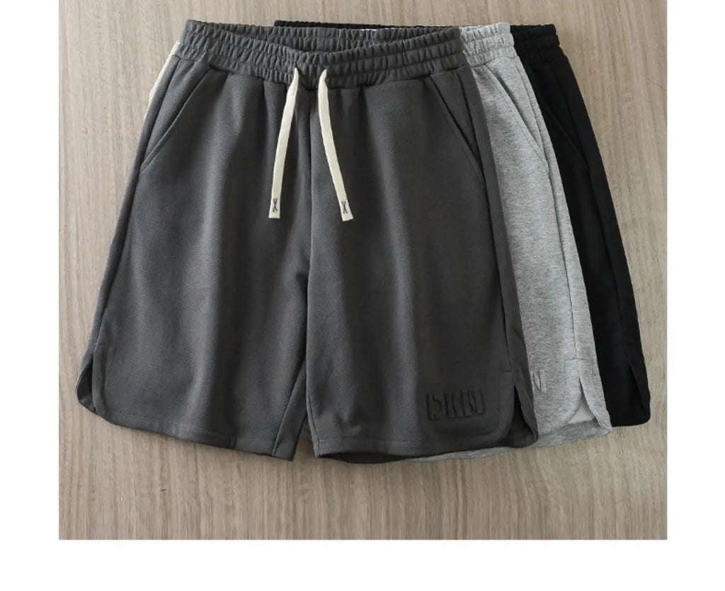 DUKEEN Heavyweight Pique Fabric Shorts for Men 2024 Summer Casual Basketball Five-Point Pants Grey Sports Jorts Men's Clothing