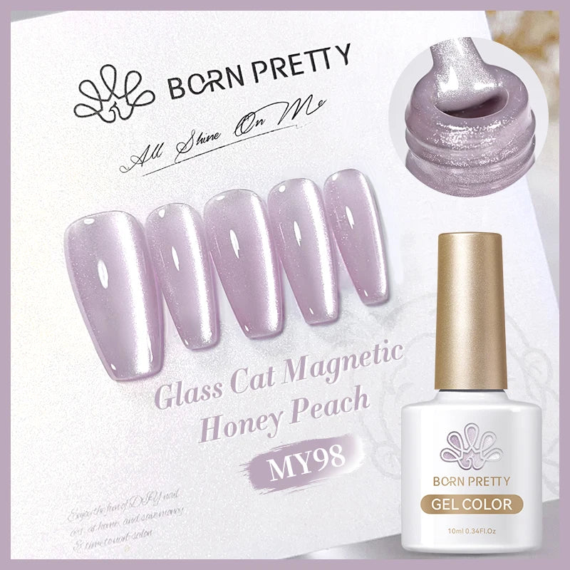 BORN PRETTY Pink Red Cat Magnetic Gel Nail Polish 10ml Jelly Amber Gorgeous Color Soak Off UV LED Semi Permanent Gel Nail Art