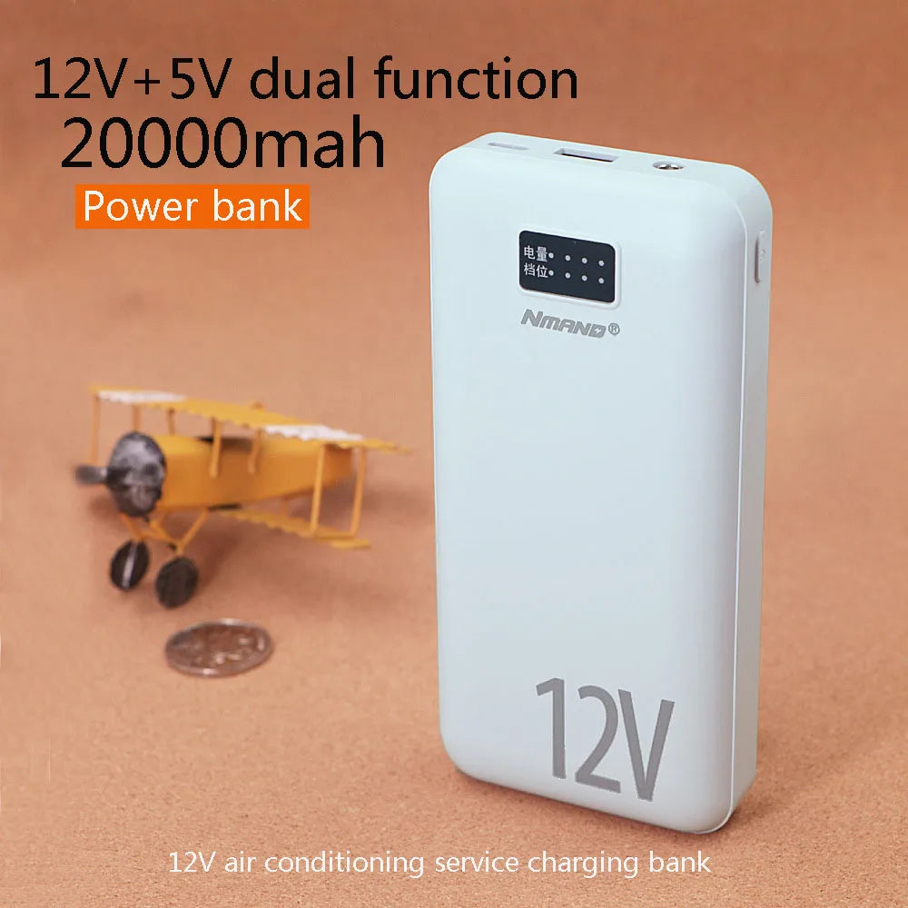 Power Bank 20000mah 12V DC Output Portable Battery External Charging Variable Speed Charger For iPhone Air Conditioned Clothing