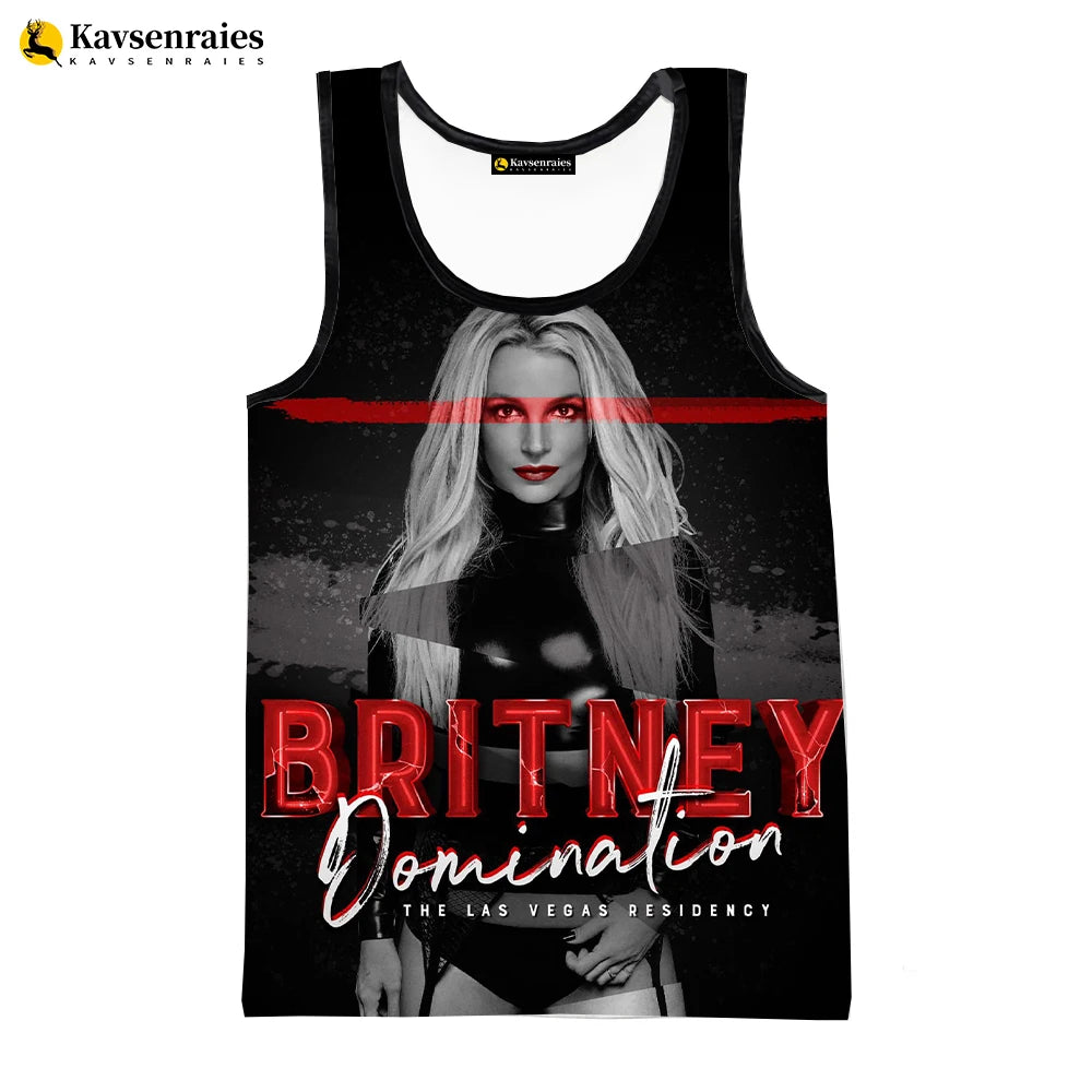 Britney Spears 3D Printed Tank Tops Men Summer Vest Women Fashion Casual CoolSleeveless Shirts Hip Hop Oversized Men's Clothing