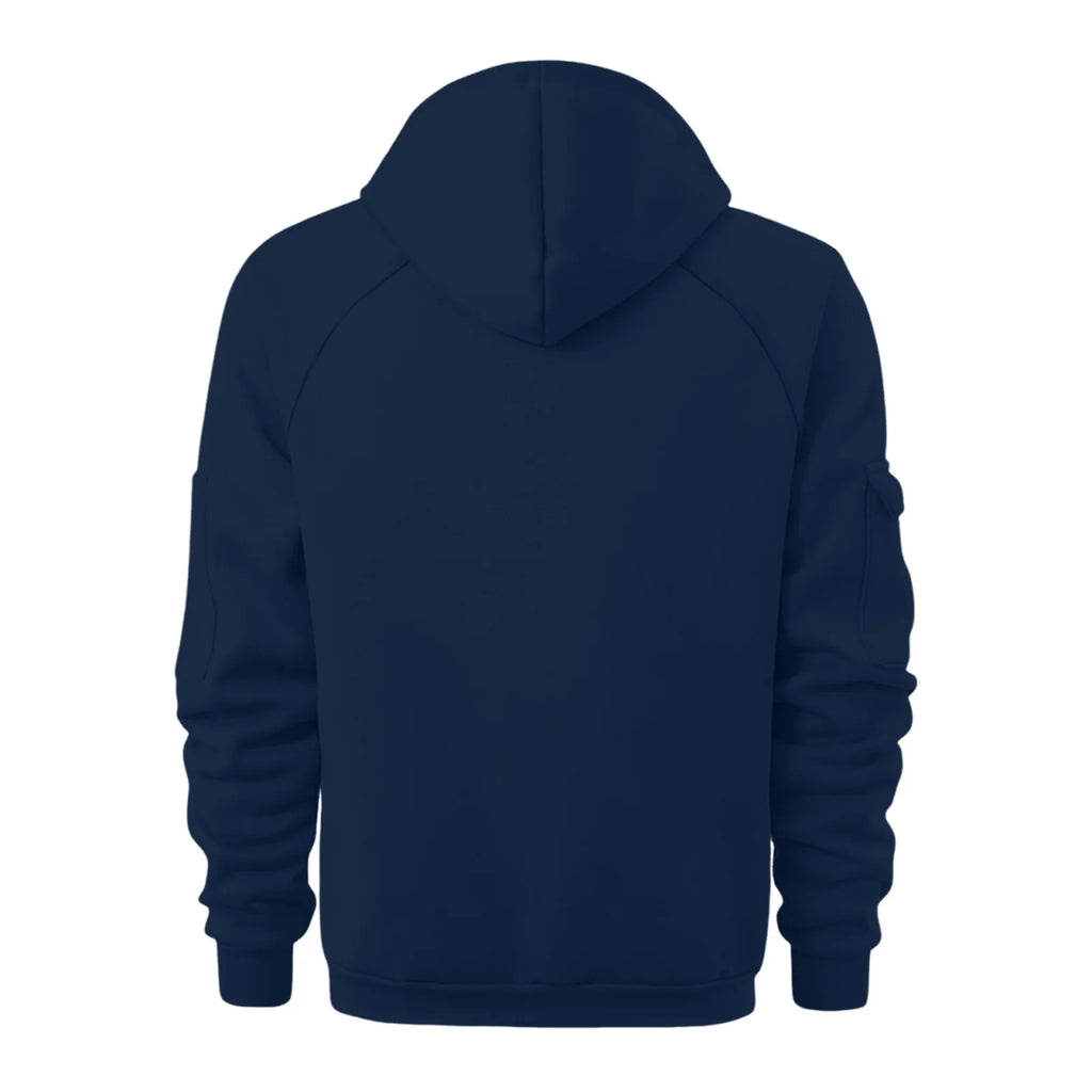 New Solid Color Casual Loose Large Size Men's Clothing Autumn and Winter Hooded Zipper Cardigan Sweater Cotton Blend