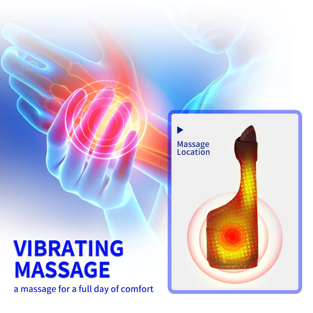 New Electric Finger Massager 3 Gears Heat Vibration Kneading Arthritis Carpal Tunnel Relief USB-Powered Portable Rapid fever