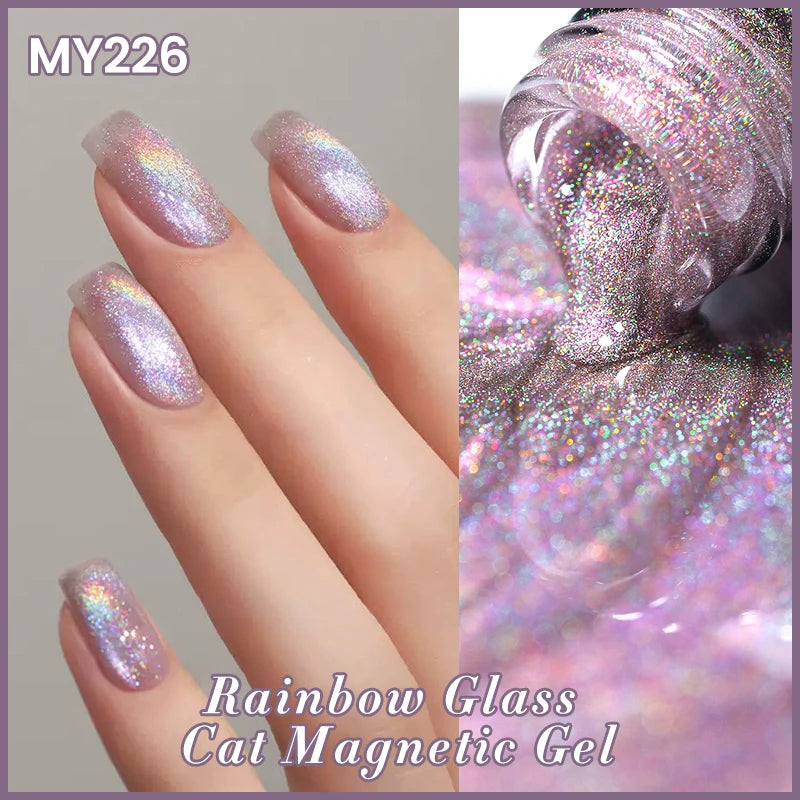 BORN PRETTY Pink Red Cat Magnetic Gel Nail Polish 10ml Jelly Amber Gorgeous Color Soak Off UV LED Semi Permanent Gel Nail Art