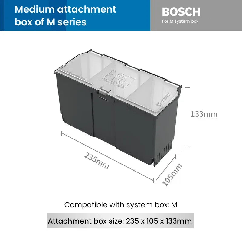 Bosch System Box Stackable Toolbox Multifunctional Stackable Tool Case Set S and M Carrying Case System Storage Box