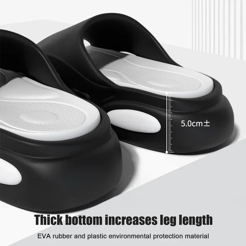 EVA Men's Summer Sandals Fashion Soft Cloud House Platform Slides Unisex Outdoor Non-slip Beach Shoes Men Bathroom Slippers