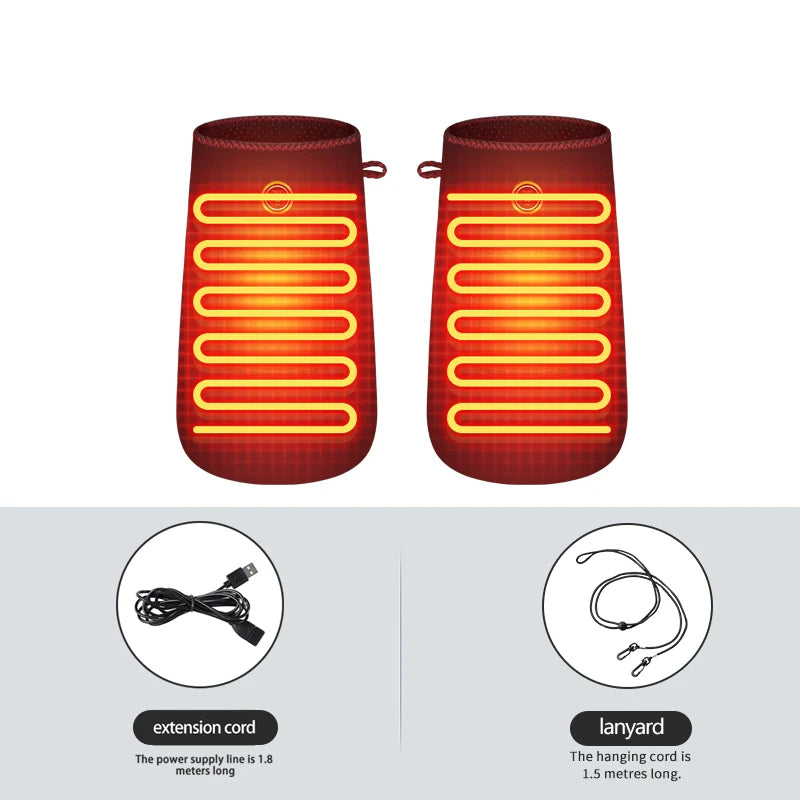 Electric Heating Hand Muff Vibration Massager Hot Compress Relieves Pain Discomfort Overuse Injury USB Port Family Use Hand Care