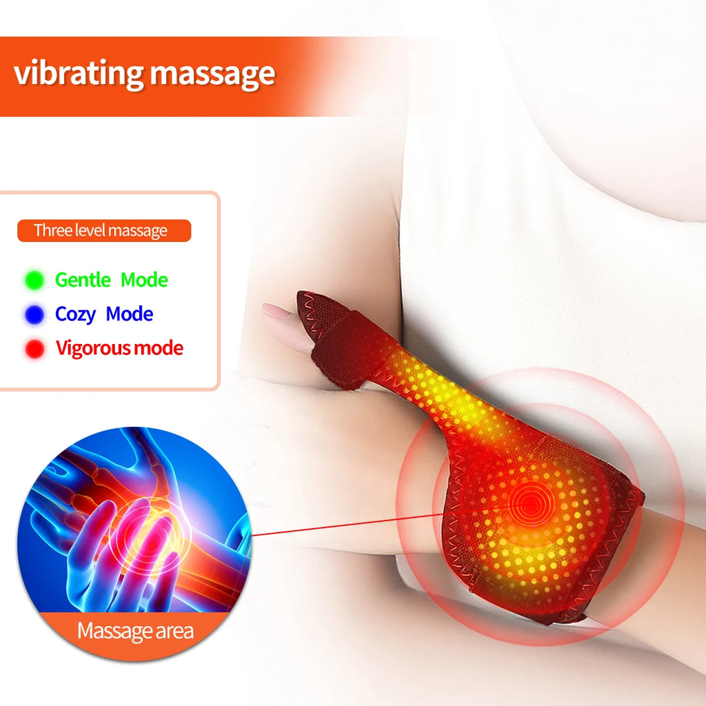 Electric Finger Massager Heat Therapy Carpal Tunnel Syndrome Arthritis Wrist Joint Vibration Kneading Muscle Relaxation Home Use