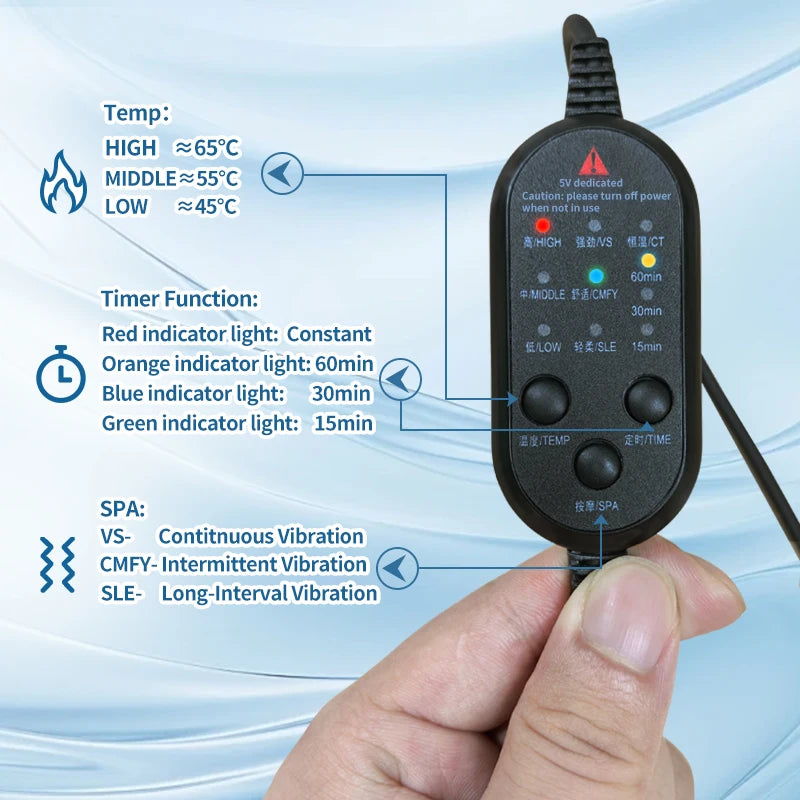 Electric Heating Thumb Support -Vibration Massager Hot Compress Relieves wrist Fatigue Discomfort 3-Level Timer Tenosynovitis